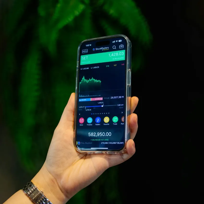 Phone with trading screen